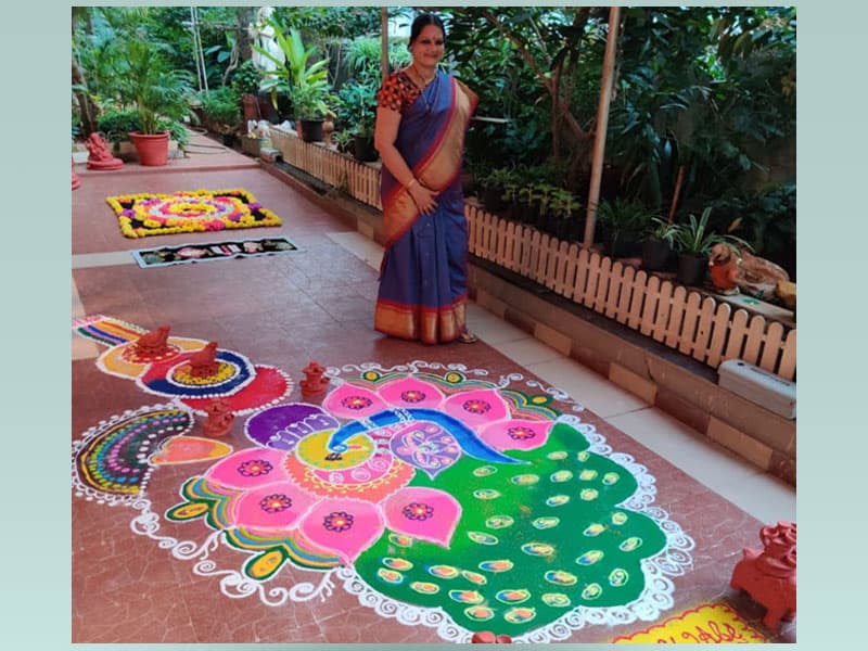 Peacock Rangoli Design